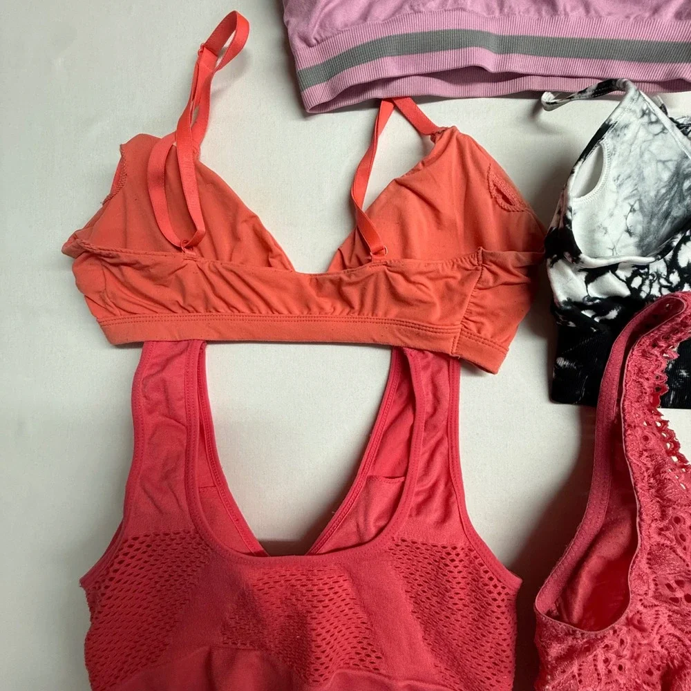 Womens Bralette Sports Bra Lot of 5 S M XS Lace Wireless Tru-Fit No Boundaries